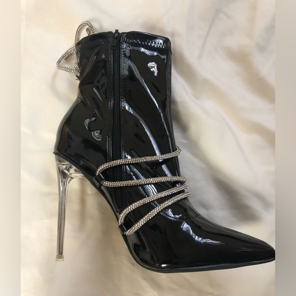 AZALEA WANG DIAMOND DRIP STILETTO BOOTIES SIZE: 9 - Picture 7 of 11